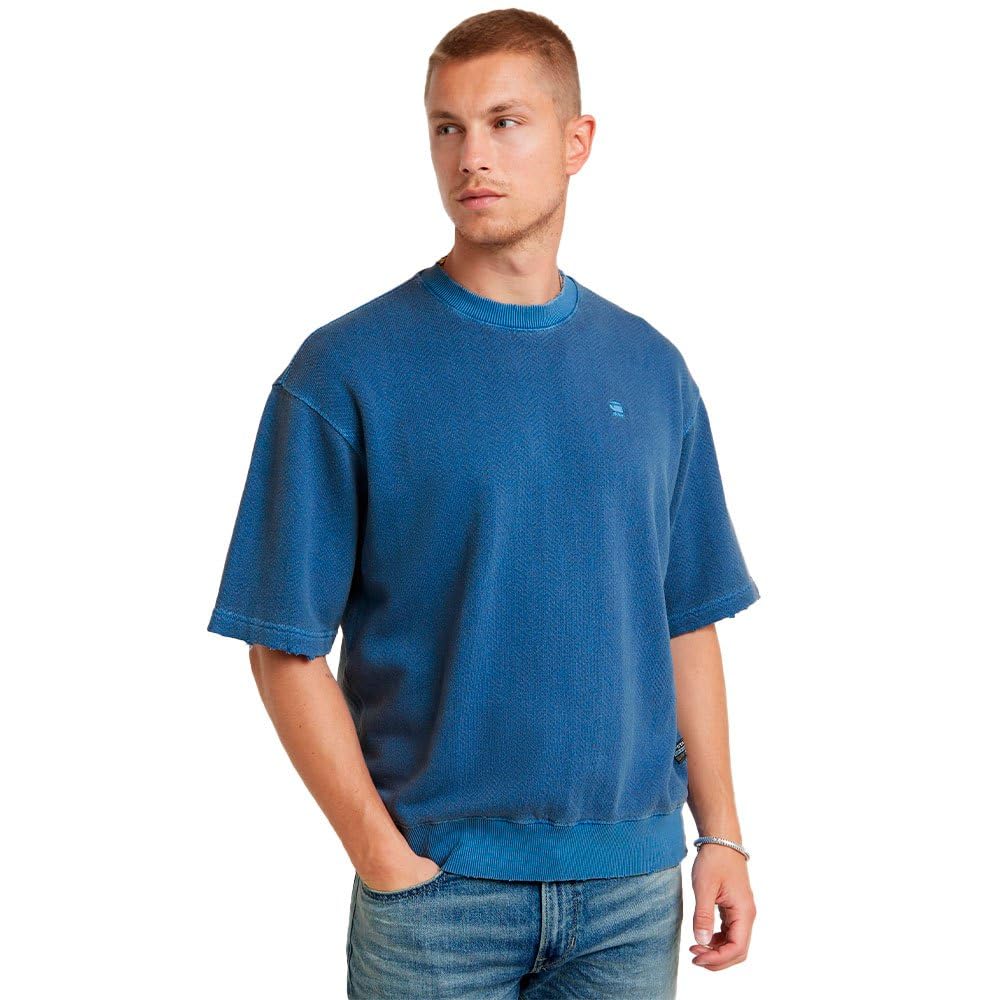 G-Star Men's Overdyed Loose Sweater, Blue (radar blue gd D24679-D688-G474), XXL