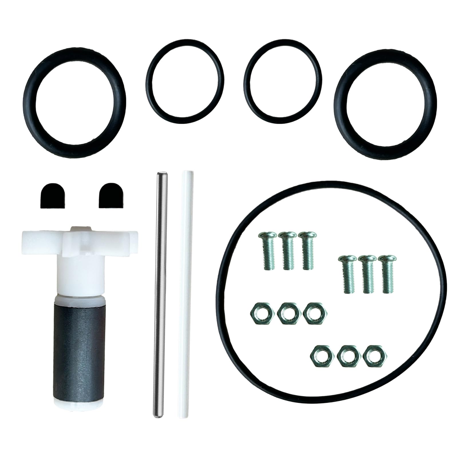Pour Lay Z Spa pour pompe à eau SaluSpa Coleman, kit de conversion avec turbine, P4071 58113 E02, roue avec 5 joints toriques, 1 axe en céramique et 1 axe en acier inoxydable (noir)