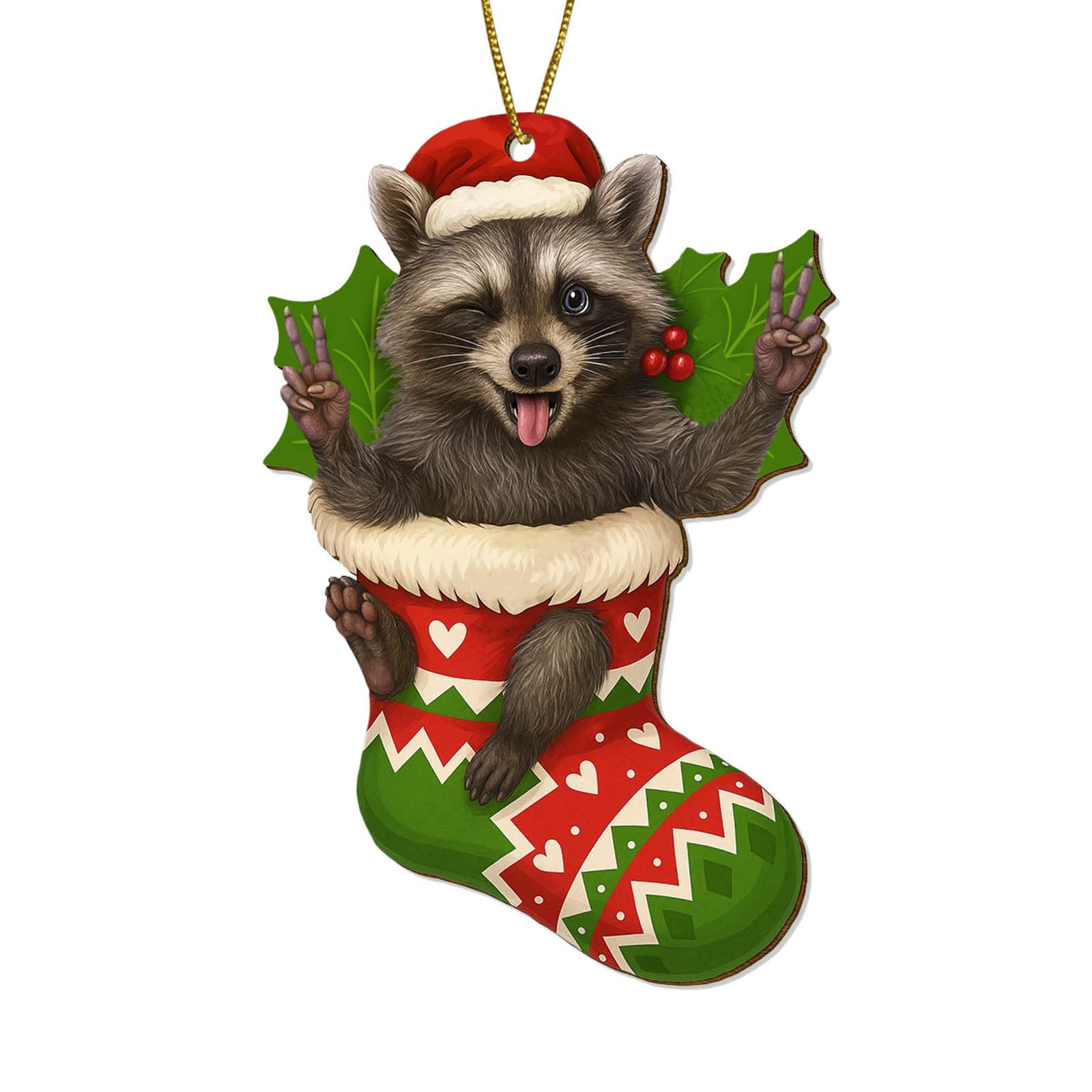 Cute Animal Christmas Ornaments - Wooden Hanging Decorations -16 Cute Animal Christmas Ornaments - Wooden Hanging Decorations -16