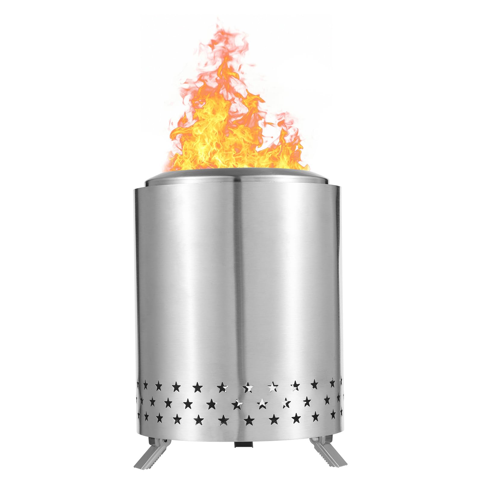 Aoresac Brasero de Mesa con Soporte, Mini Fuego Exterior de Acero Inoxidable con Bajo Humo para Ciudad, suburbio, Patio Trasero con Bolsa de Viaje,6.10×6.10×6.89inch