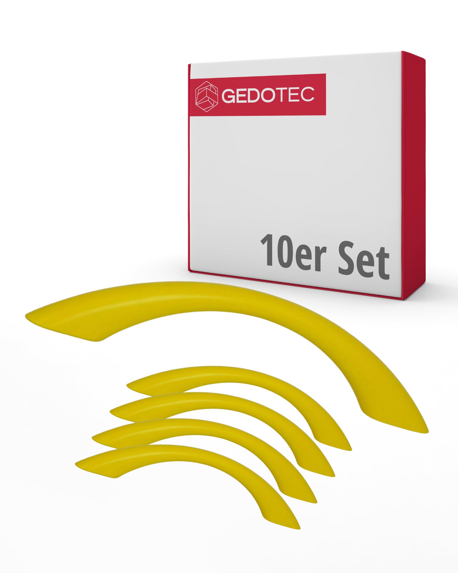 Gedotec Maniglie per mobili per cameretta dei bambini | Distanza tra fori 96 mm | Colore Giallo | 10 Pezzi | Maniglie per cassetti in plastica | COLOUR | Maniglie per porte colorate | Maniglie per