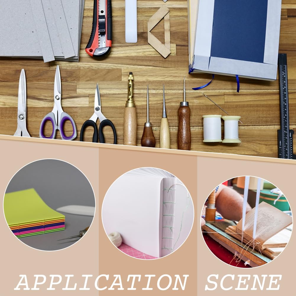UNICRAFTALE 1 ensemble de Kits de Reliure de 29.5x19.5cm Matériaux de Reliure Fournitures de Reliure Kit de Réparation de Livres avec Plioir Poinçon Aiguilles et Fil pour Reliure et Réparation
