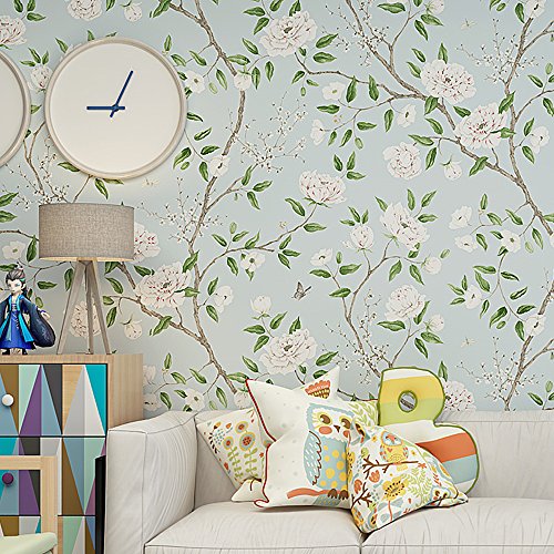 Blooming Wall Fresh Floral - Papel pintado de pared, 20,8 cm x 91,44 cm = 57 m²/rollo