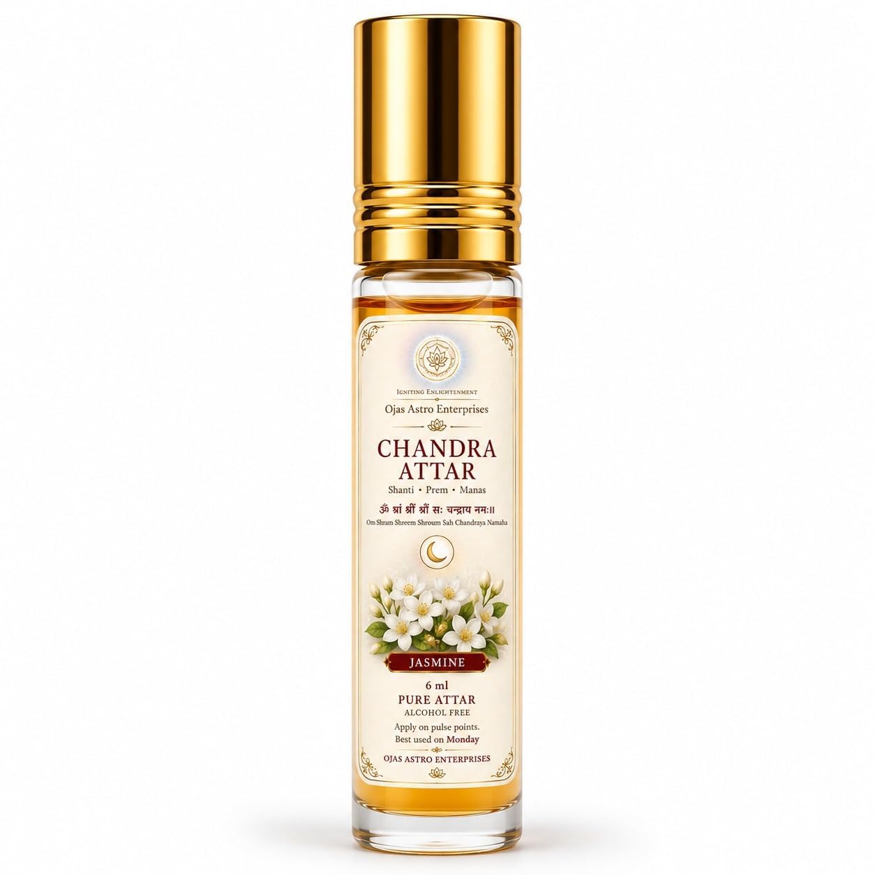 Jasmine Attar 6ml Pure Alcohol Free Ittar for Men & Women | Chameli Attar for Pooja, Eid, Prayer & Meditation | Long Lasting Roll On Perfume Oil | Venus Inspired Fragrance-image-8