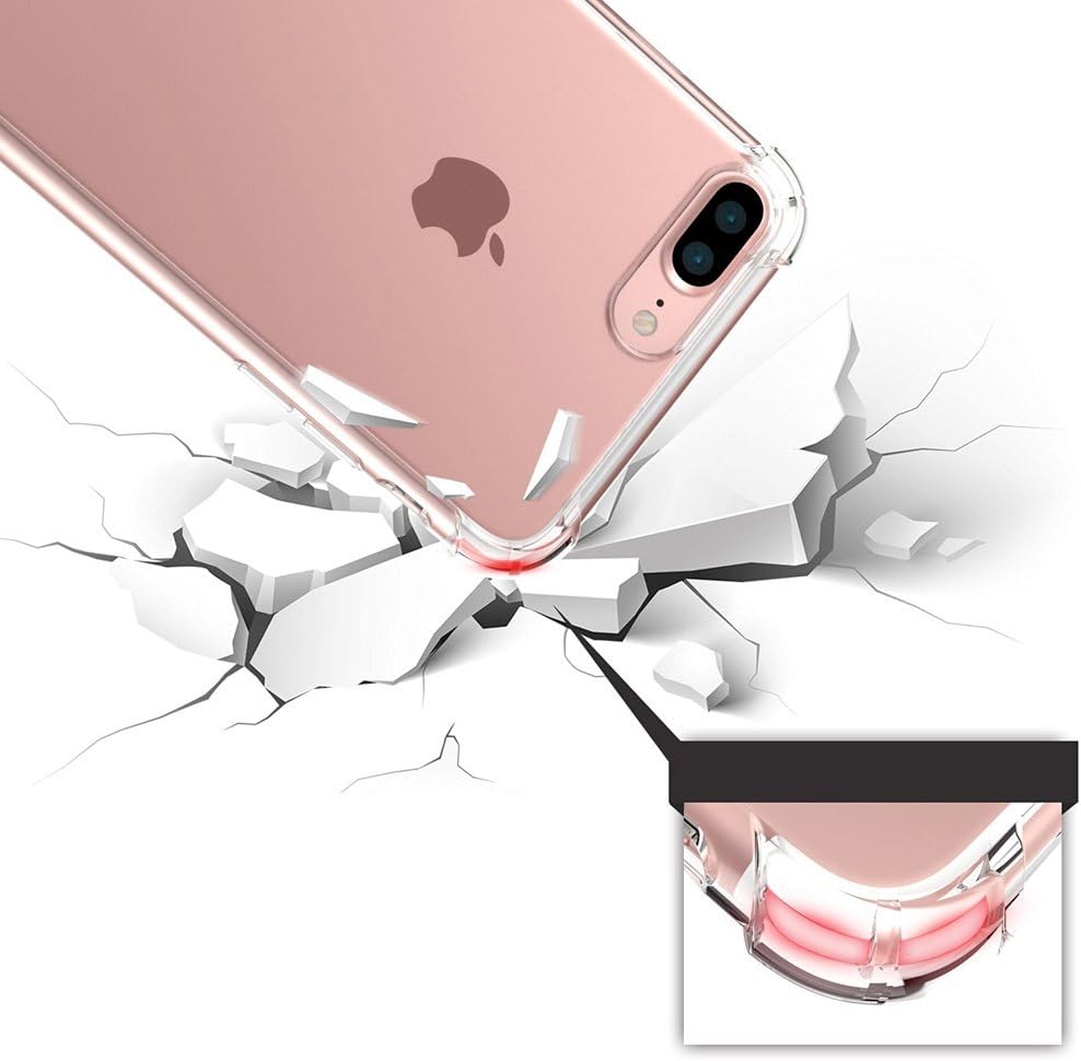 iPhone 7 Plus Case,iPhone 8 Plus case, Yoyamo Crystal Clear Cover Case [Shock Absorption] with Transparent Hard Plastic Back Plate and Soft TPU Gel Bumper for iPhone 7 Plus,iPhone 8 Plus