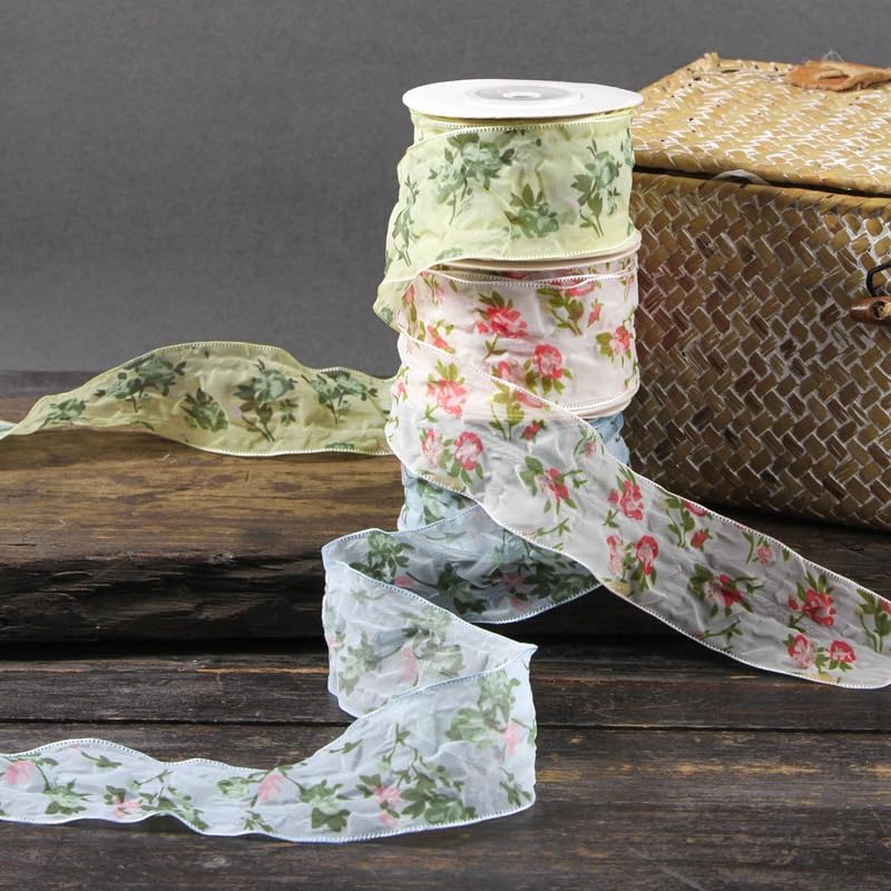 Ruban Ruban de soie Ruban de soie en mousseline de soie, 100 yards, 2.5/3.8/5CM de large, for emballage de cadeaux, ruban d'emballage de Bouquet de fleurs, for l'artisanat de fleurs bricolage(Purple,5