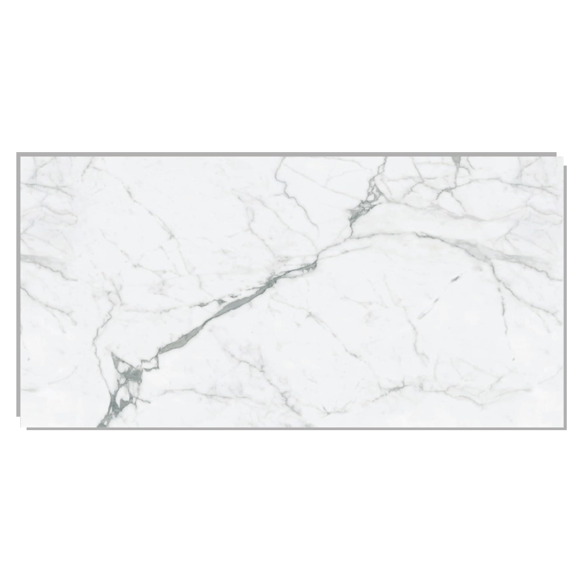 IZODEKOR SPC Panneau mural en marbre blanc, 60 x 120 cm, plaque arrière de cuisine, 1 pièce, étanche, résistant à la chaleur, protection contre les éclaboussures, revêtement en PVC pour la cuisine