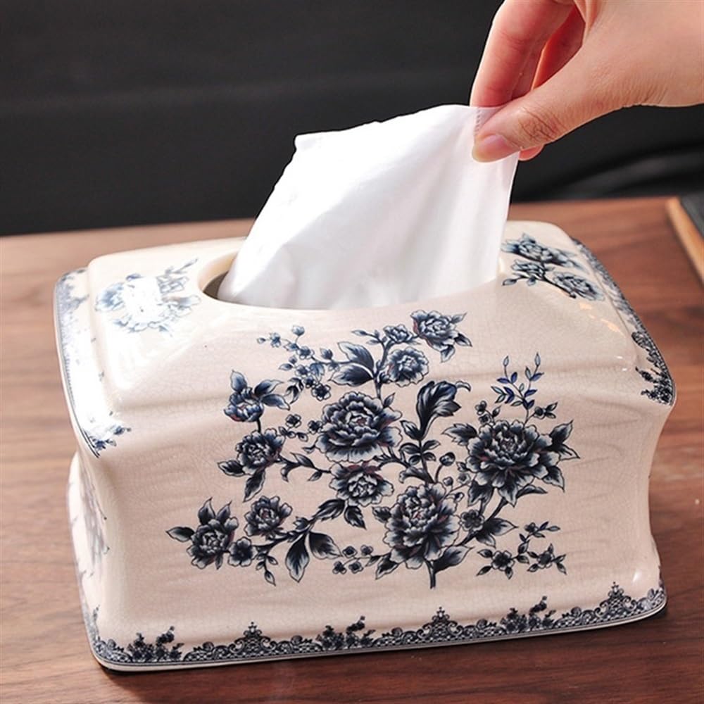 Pudełko na chusteczki ozdobne ceramiczne pudełko na chusteczki uchwyt na pudełko na chusteczki dozownik na chusteczki chiński uchwyt na serwetki do łazienki sypialnia salon pudełko na