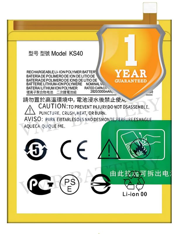 Image of Original KS40 Battery Compatible for Motorola Moto E6 Play (XT2029, XT2029-1) - (3000mAh) - 1 Year Warranty K7