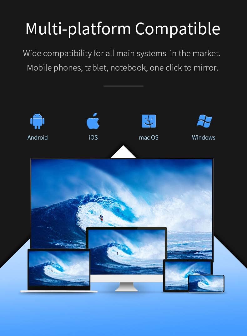 Discount 70% 4K HDMI Wireless Display Receiver, MiraScreen G22 2.4G/5G Wireless HDMI Display Dongle for iPhone iPad Andoird Windows to TV, Support Miracast Airplay DLNA