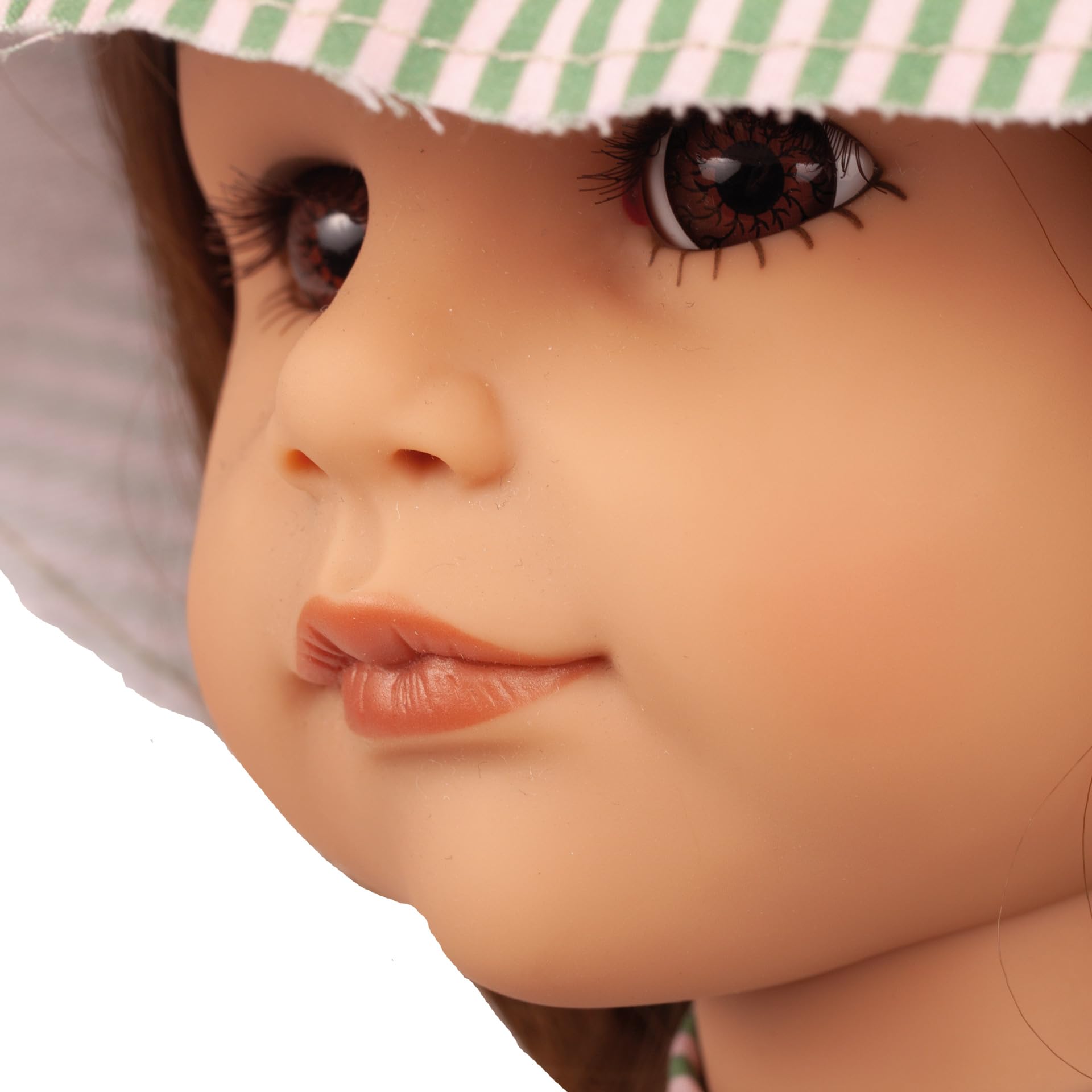 Götz 2559013 Hannah Summertime Puppe 50 cm Stehpuppe 7-TLG | für Kinder ab 3 Jahren, lange braune Haare, braune Augen, Sommeroutfit, Hut, Sonnenbrille, frisierbar, Vinylhartkörper