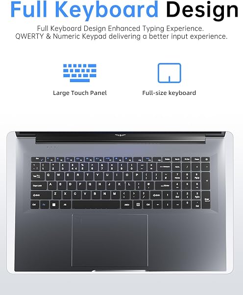 ACEMAGIC 18.5" FHD Laptop with N150 Processor up to 3.6GHz, 16GB RAM Laptop with 512GB SSD, HD Display Laptops, Support WiFi 5, BT5.0, 3*USB3.2, Dual Speakers, 8000mAh Long-Lasting Battery - 5