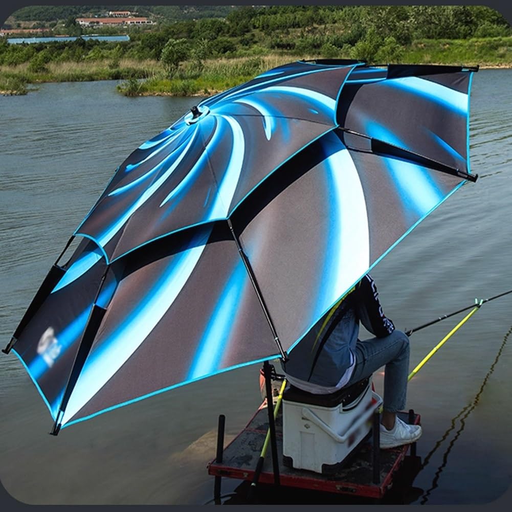 210 cm Składany Parasol Kempingowy UV50+, Przenośny Parasol Wędkarski Wiatroodporny Wodoodporny, Parasol Podróżny z Kotwicą