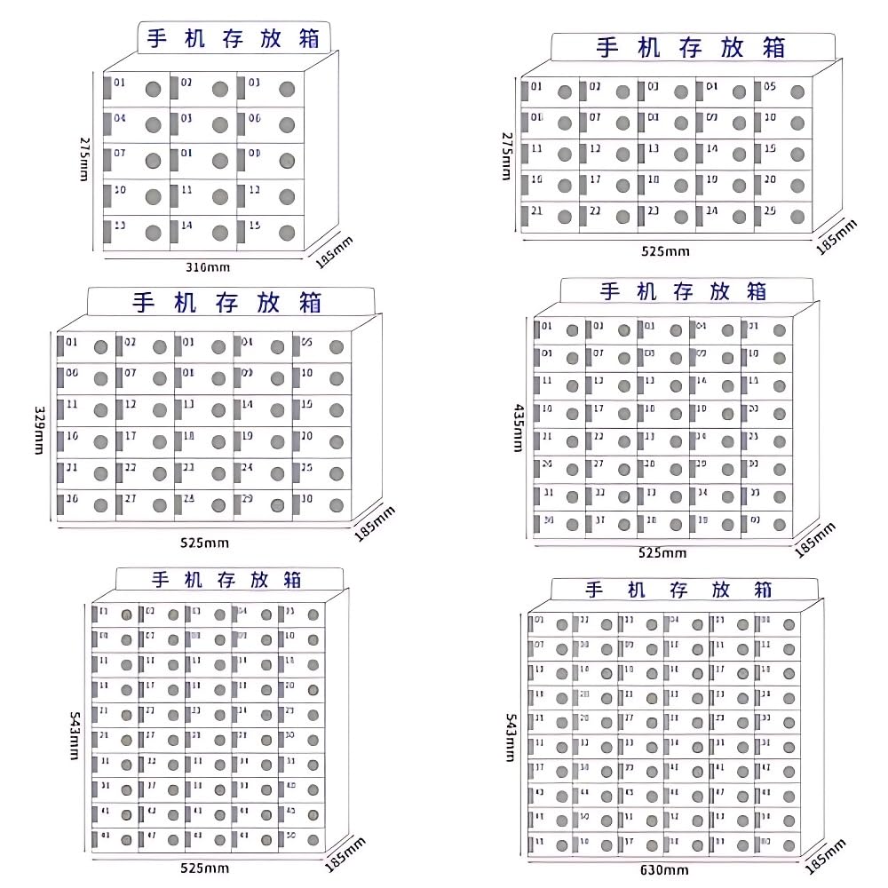 Combinat Lock - Supporto da parete per telefono Sto Box per 25 telefoni - Blocco digitale portatile per ufficio e scuola