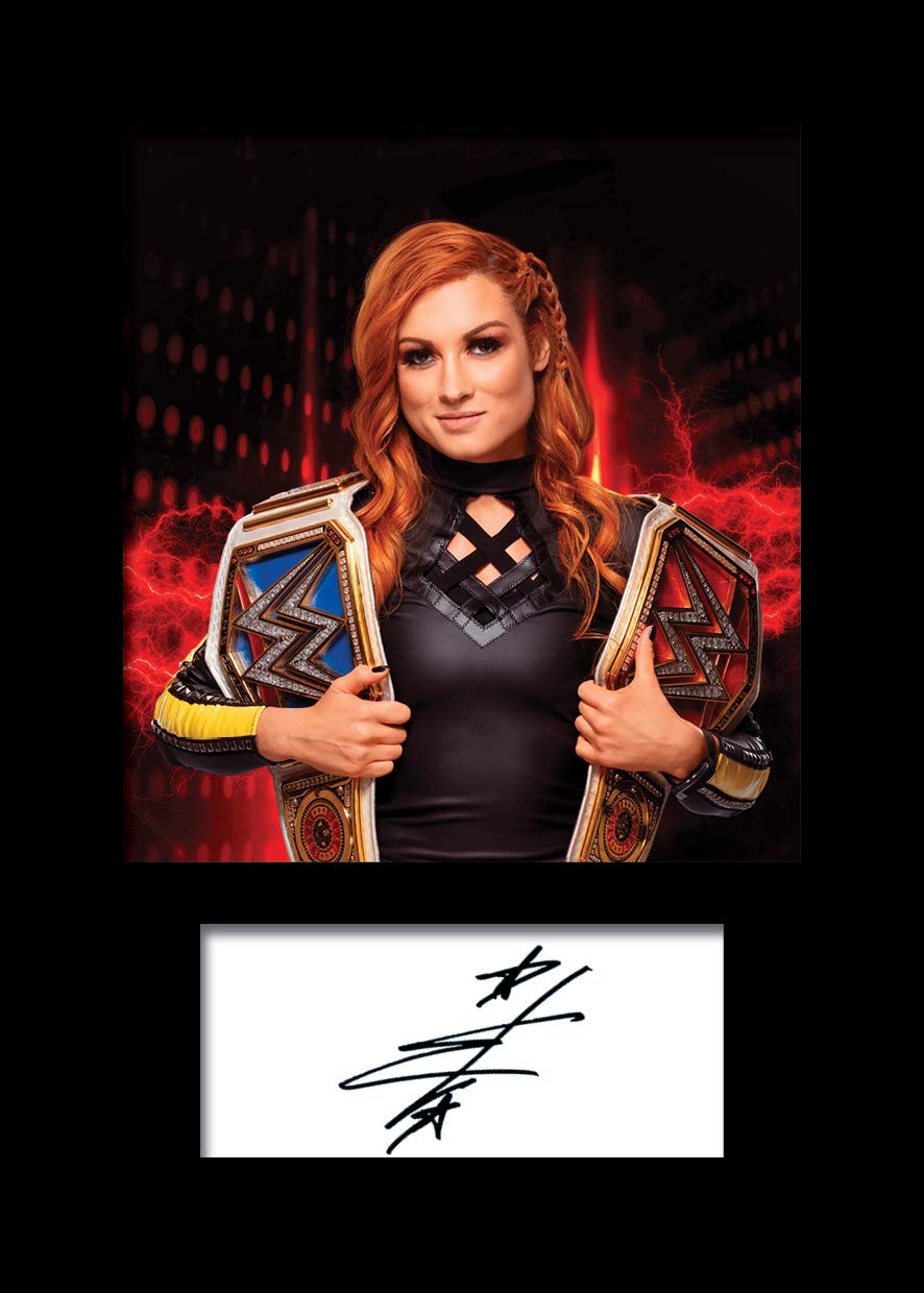 Becky Lynch WWE #6| Signed Mounted Photo Reprint | A5 Size to Fit 6x8 Inch Frames | Machine Cut | Photo Display | Present Gift Collectible