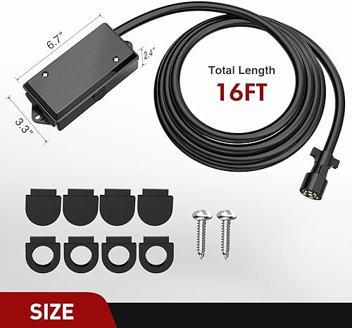 Miniatura 5 de Nilight - Enchufe resistente en línea de 7 vías con cable de 16ft y caja de empalmes resistente a la intemperie de 7 pines para remolques de