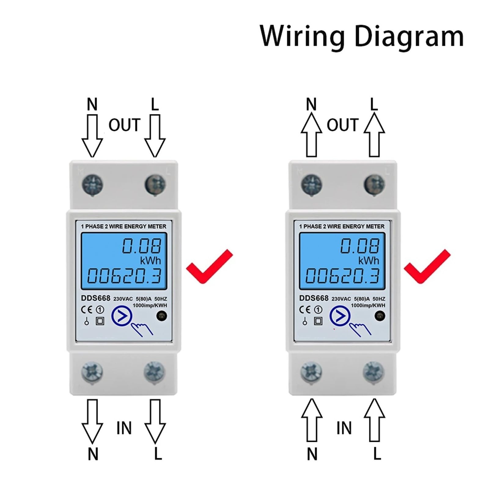 contatore Elettrico AC 110V 220V Digitale Monofase Reset Zero Contatore di Energia kWh Tensione Corrente Consumo di Potenza Contatore Wattmetro Elettricità
