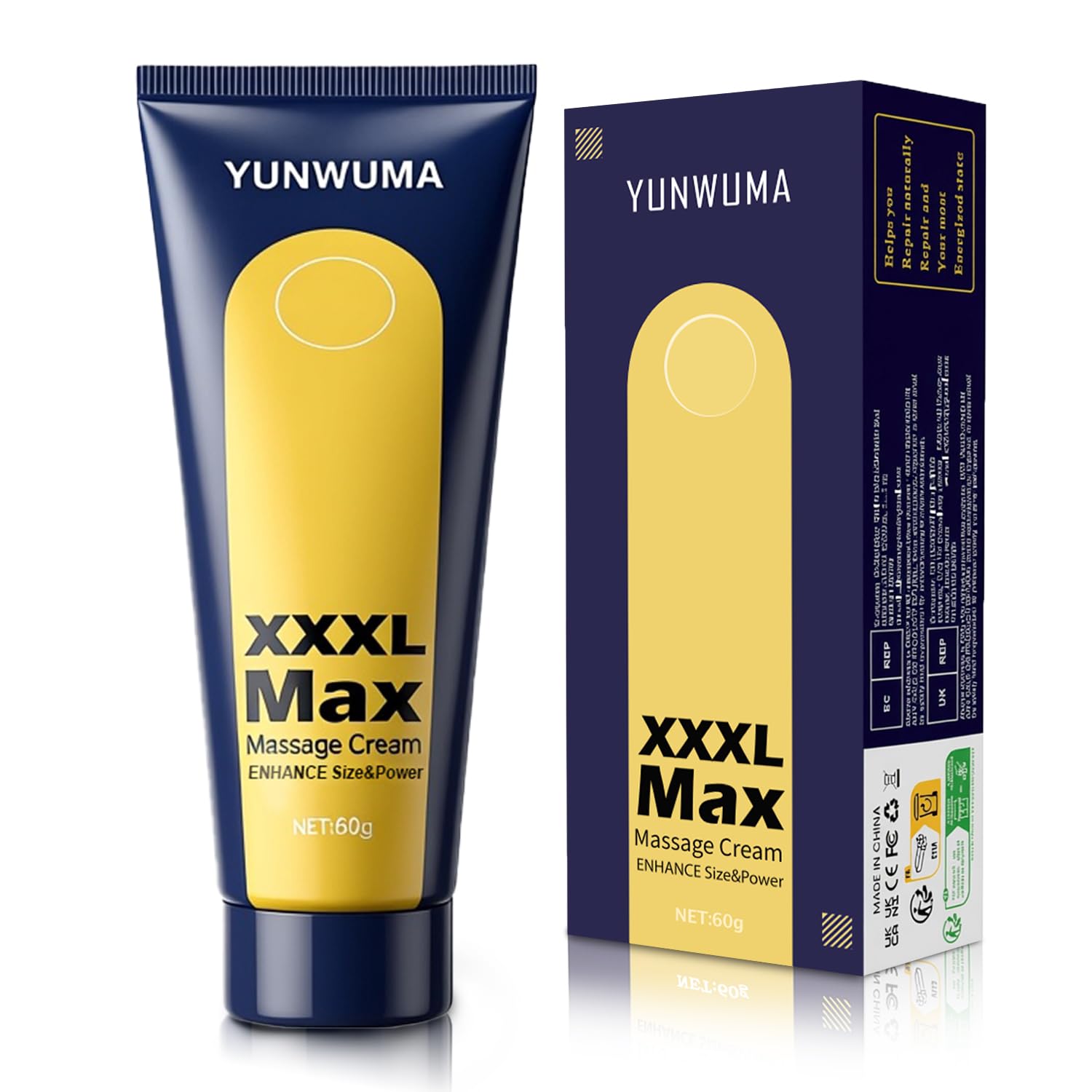 Crema per il pene XXL, per uomini, crema di ingrandimento e crescita per uomini, crema estensore per uomini, rende gli uomini più spessi, più lunghi e più forti, 60 g