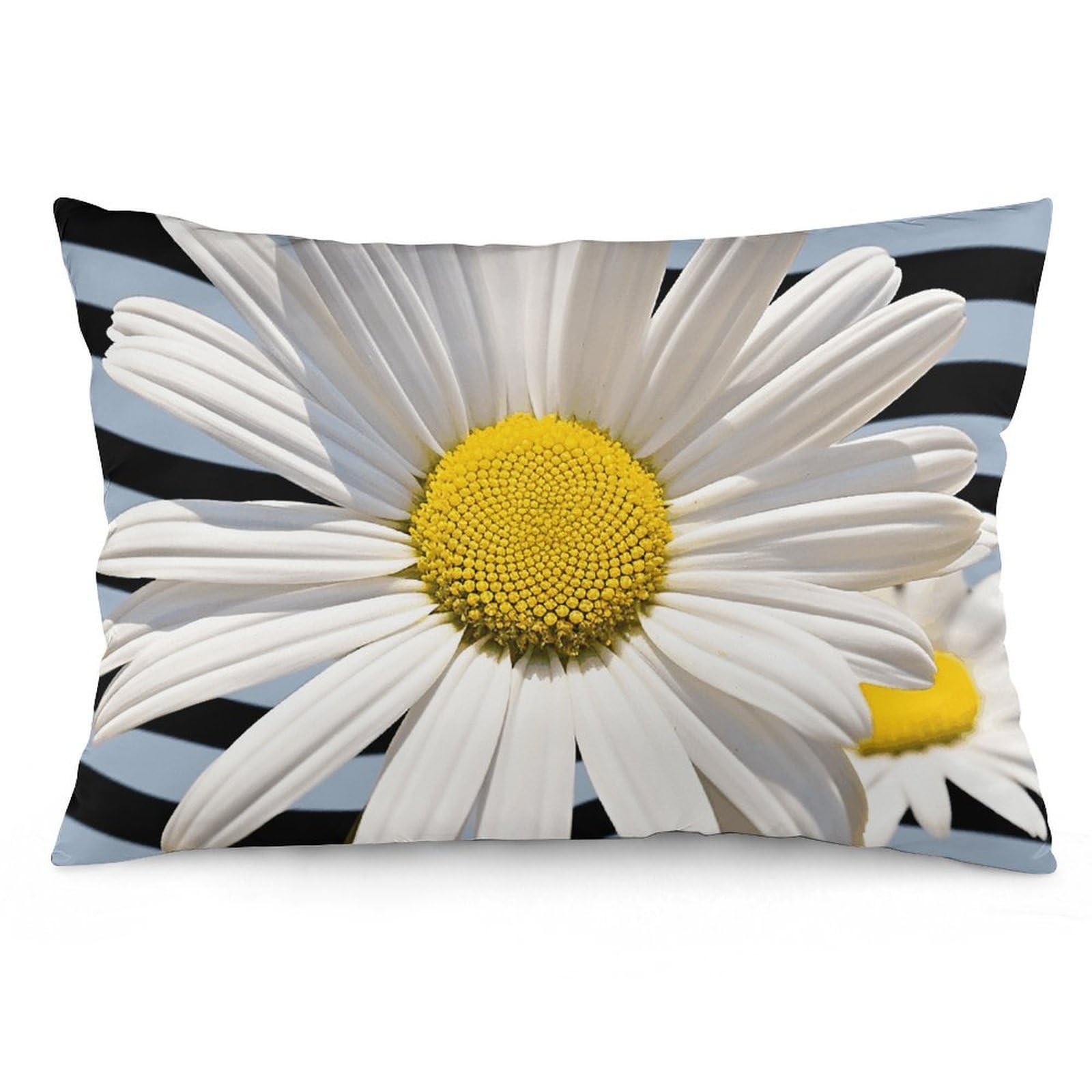 2 Pack Pillow Cases for Hair and Skin, Soft Breathable Pillow Case Covers with Hidden Zipper, Daisy Flower Pillowcase 12 "x20 Pillow Covers for Sleeping Gift