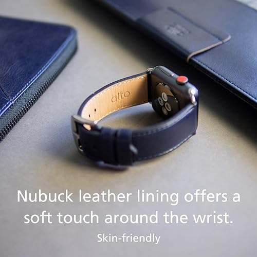 Miniatura 5 de Alto Correa de cuero compatible con Apple Watch Band de 1.929 in, 1.732 in, 1.772 in, 1.654 in, correa de repuesto de cuero de grano completo