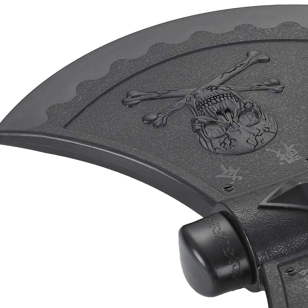 Hache double contact en plastique polypropylène noir pour arts martiaux (Cosplay, film, cascade)