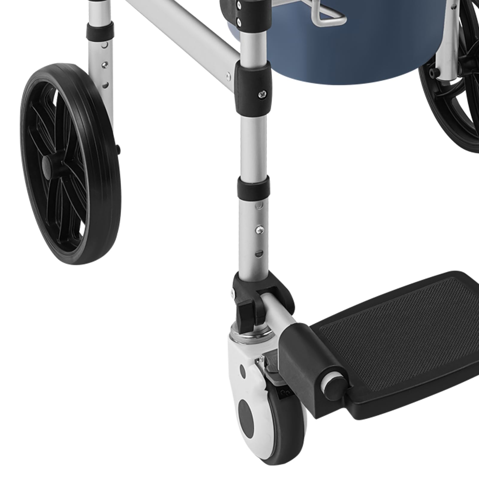 Silla de ducha ajustable para personas mayores, altura del asiento 46 – 51 cm, silla de ducha plegable con piscina de orina, silla de ruedas antideslizante con ruedas y reposapiés, silla de baño para