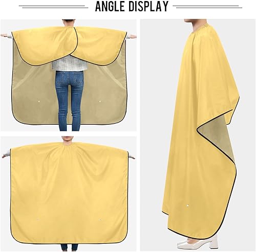 Vista 13 de Yellow Barber Cloth Cape Beauty Salon Capes Waterproof, Salon Styling Capes 64.9 In x 55.1 In Rosado Perla