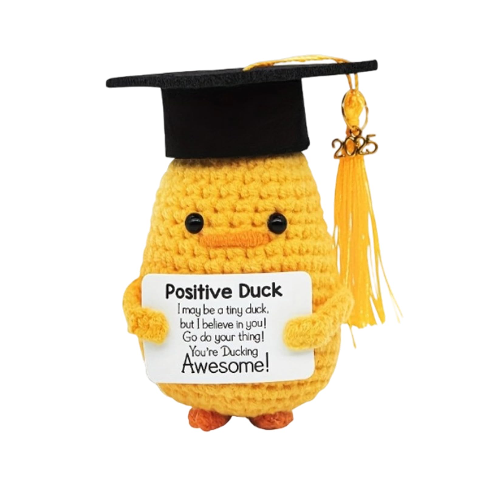 Graduation Gifts for Him Inspirational Positive Duck with Cap and Greeting Card, Interesting Emotional Support