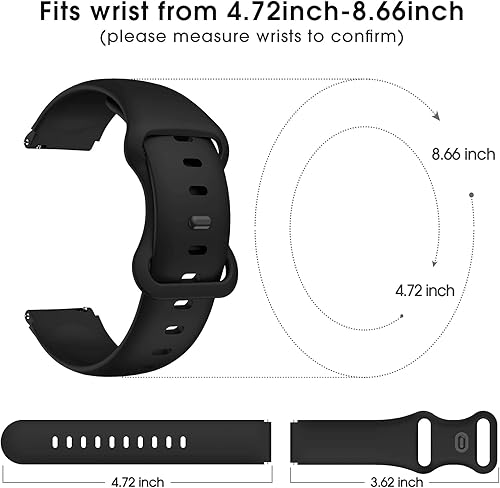 Miniatura 4 de NewJourney ID205L - Bandas de repuesto de silicona suave de 0748in para Veryfitpro ID205 ID205L ID205U ID205S ID205G ID215G ID216 SW020 SW021 SW023
