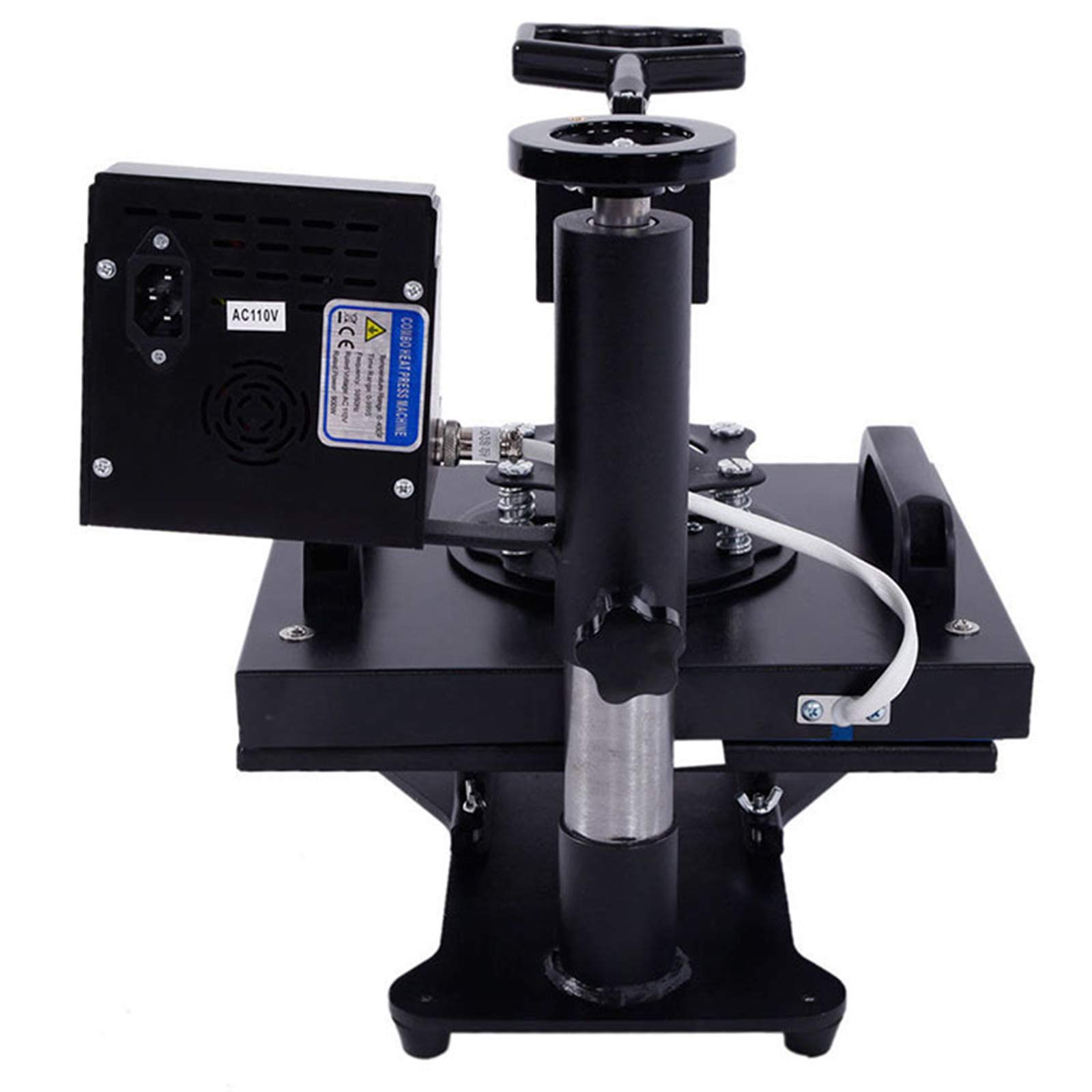 TFCFL Prensa de transferencia de 220 V, 23 x 30 cm, máquina de transferencia de calor, cabezal de agitación de alta presión, 900 W, prensa de transferencia digital LCD de 9 x 12
