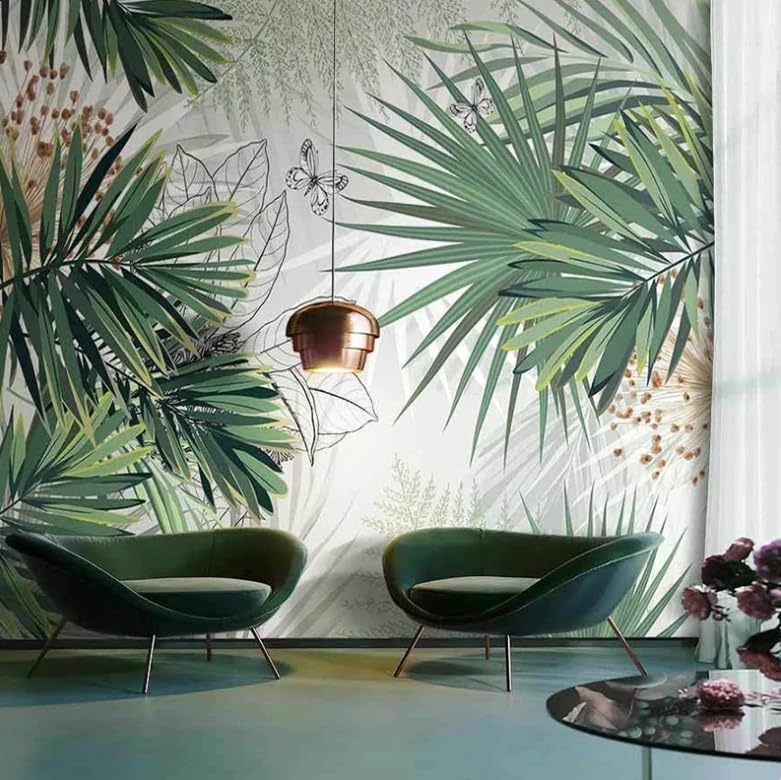 Papier peint forêt tropicale grand format 3D feuille de palmier