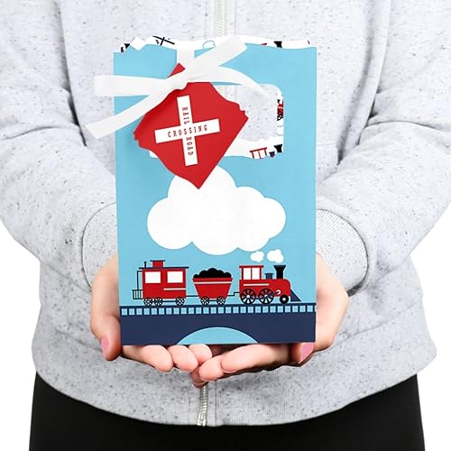 Miniatura 5 de Big Dot of Happiness Juego de 12 cajas de regalo para fiestas de ferrocarril para cumpleaños o baby shower