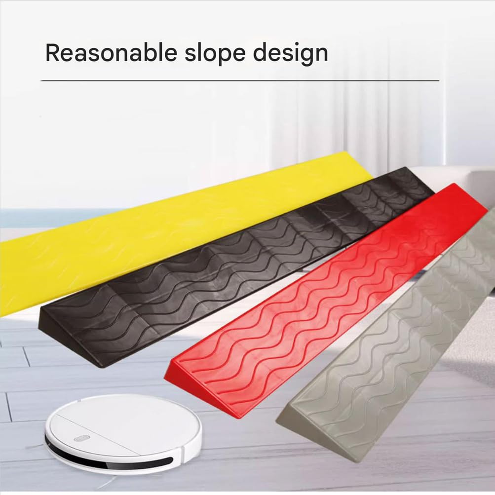 Rampa De Umbral De 100 Cm (39,3") Con Banda De Transición Antideslizante Para Sillas De Ruedas Eléctricas, Scooters De Movilidad, Carriolas, Puertas De Baños Bordillos De Acceso,Negro,100cm*13cm*6.5cm