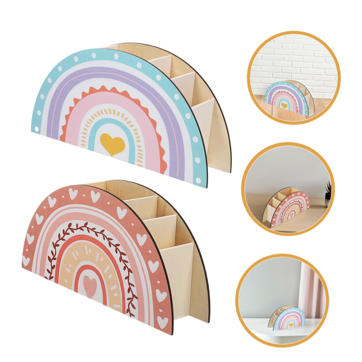 Sewroro 2 Stück Multifunktionaler Stifteköcher aus Holz Eleganter Schreibtisch Organizer für Bleistifte Make Up Pinsel und Büroutensilien Stilvolle Aufbewahrungslösung für Zuhause und Büro