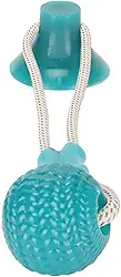 Zerodis Brinquedo de Puxar para Cães, Ventosa de Sucção, Textura Macia, Verde, Bolinha