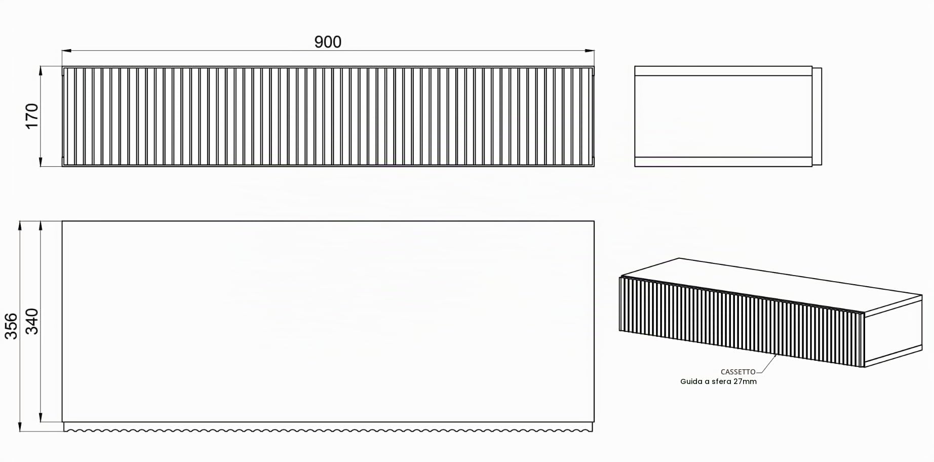 Selsey Consolle Ingresso Sospeso 90 x 17 cm Tavolo Console con Cassetto A Lamelle Rovere Oliato Nolie