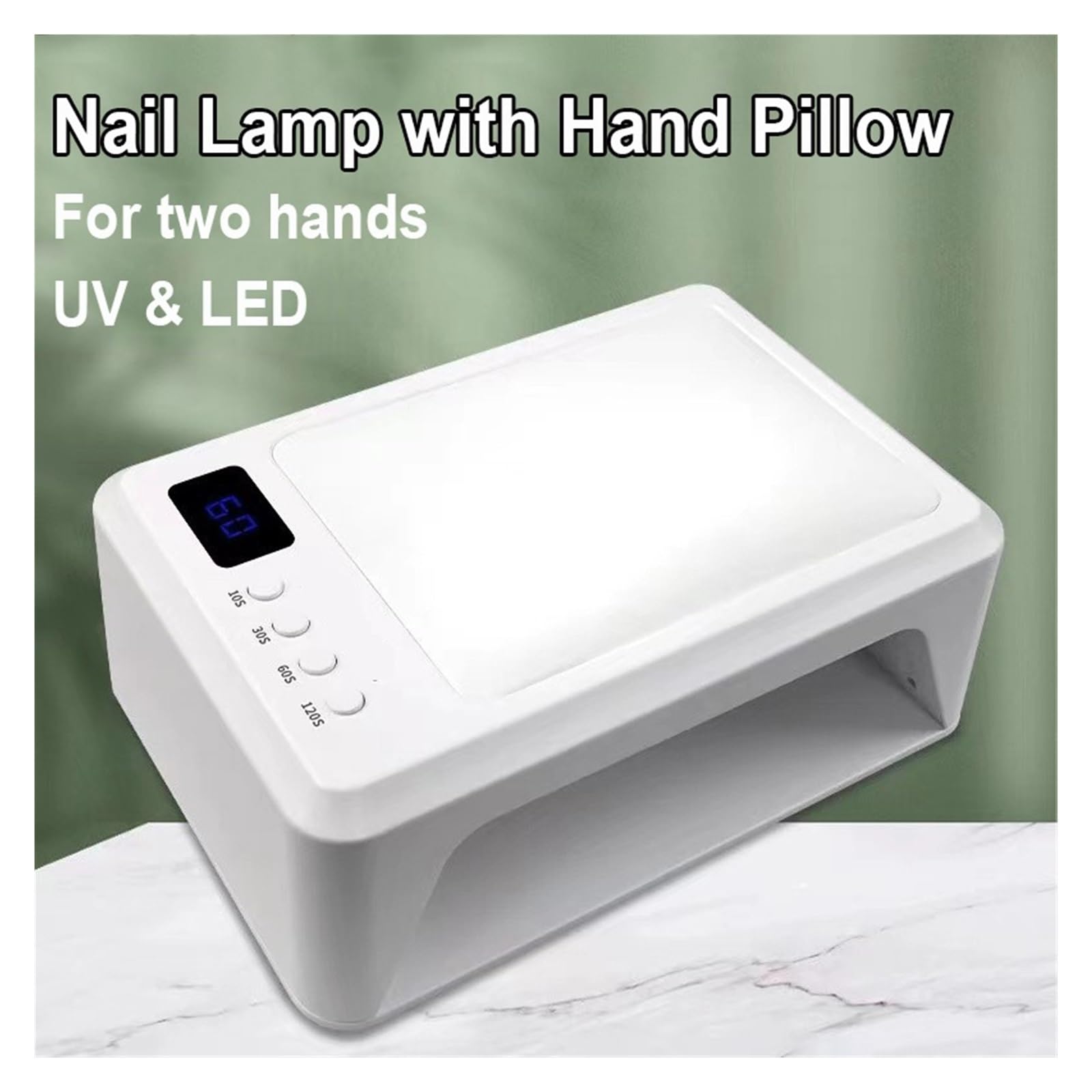 Lampa UV do paznokci, Lampa LED UV do paznokci 72W Lampa susząca lakier do paznokci z poduszką na rękę do zdobienia paznokci Dwie ręce Podłokietnik Poduszka ręczna Suszarka do paznokci Lampa UV Led do