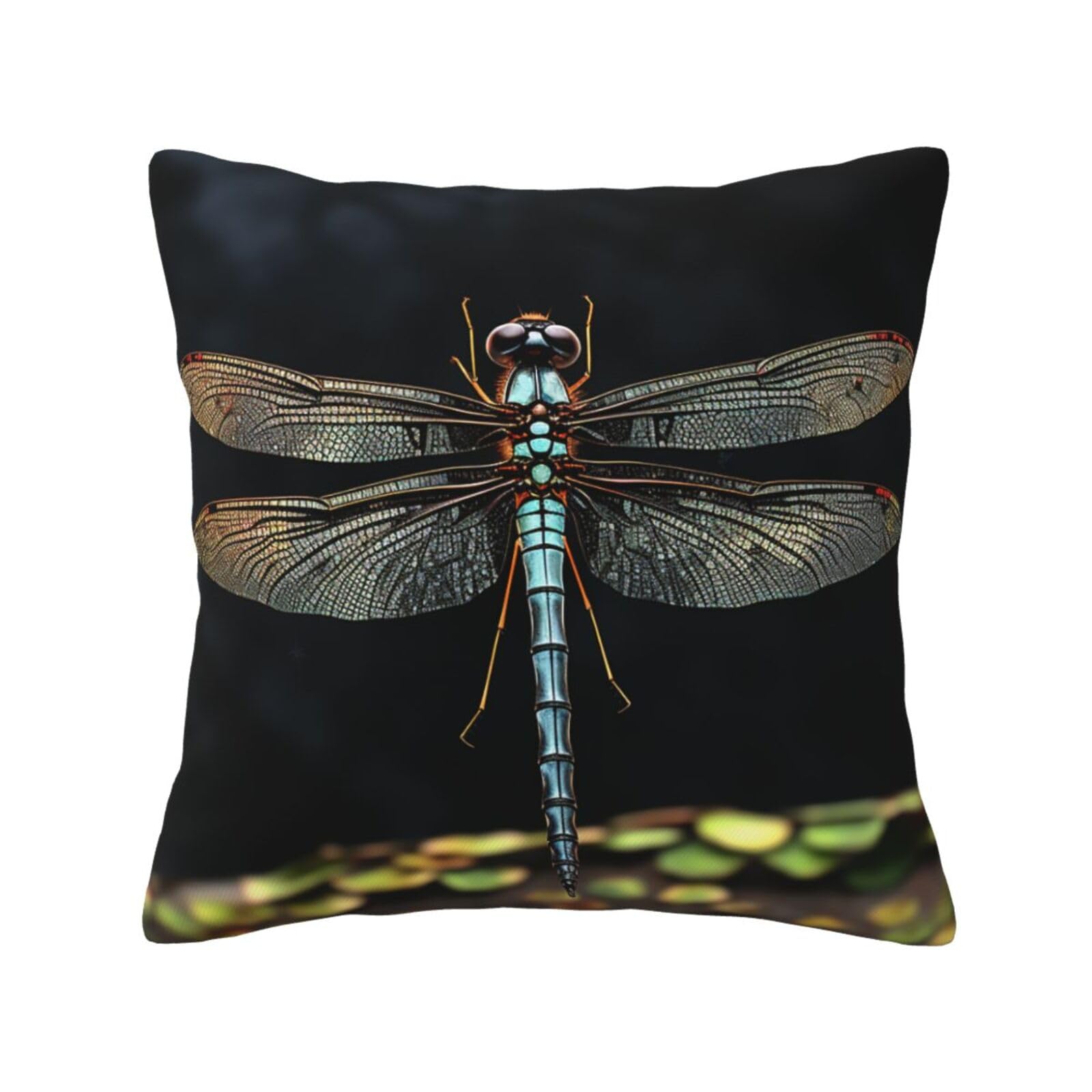 FodPand Dragonfly Black Throw Pillow Covers 20"X20" Super Soft Cozy Pillows Case Morden Decorative Cushion Cover for Sofa Couch Bed Home Decor