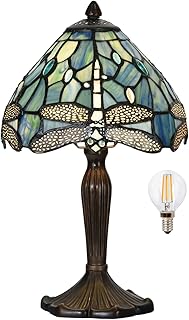 TL0008 Tiffany Lamp Sea Blue Stained Glass Dragonfly Style Desk Reading ...