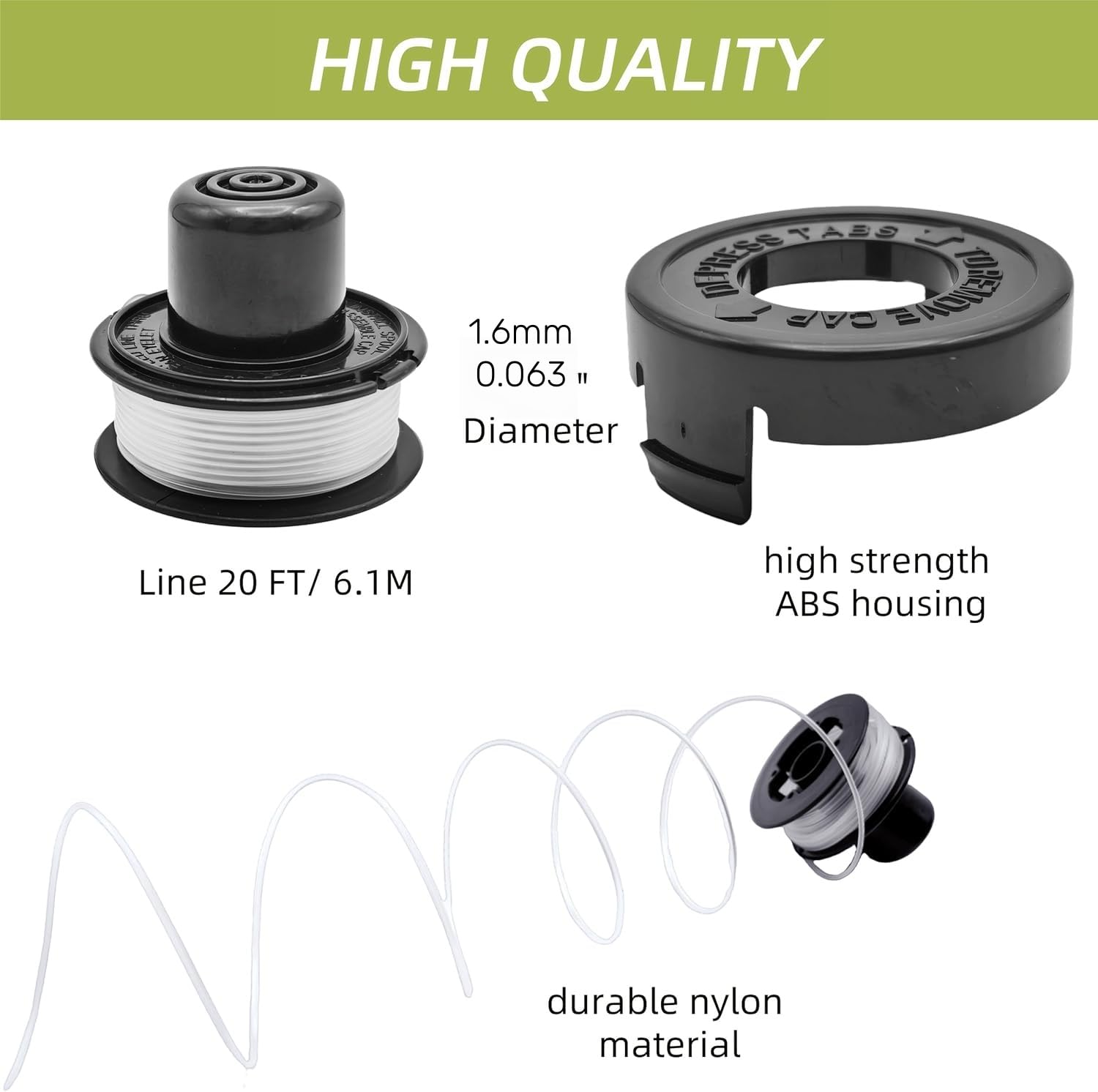 SopimusZ 6 Pack Replacement Strimmer Spools Compatible with Black & Decker 82300 82310 82312 CST800 - Image 4