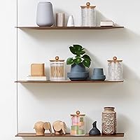 Vista 4 de OTOSTAR Juego de 4 dispensadores de soporte Qtip con tapas de bambú, accesorios de recipiente de plástico transparente, recipientes de boticario