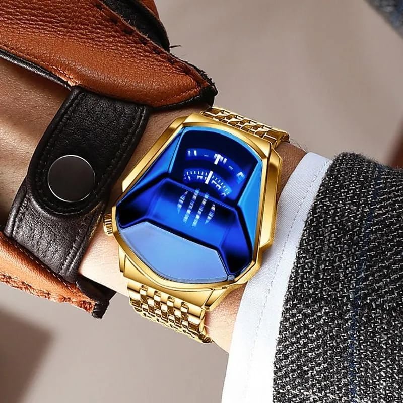 Image of Men Watches Analog Quartz Watch for Men with Stainless Steel Strap Metal Case Date Display Luminous Hands and Hour Markers Water Resistant