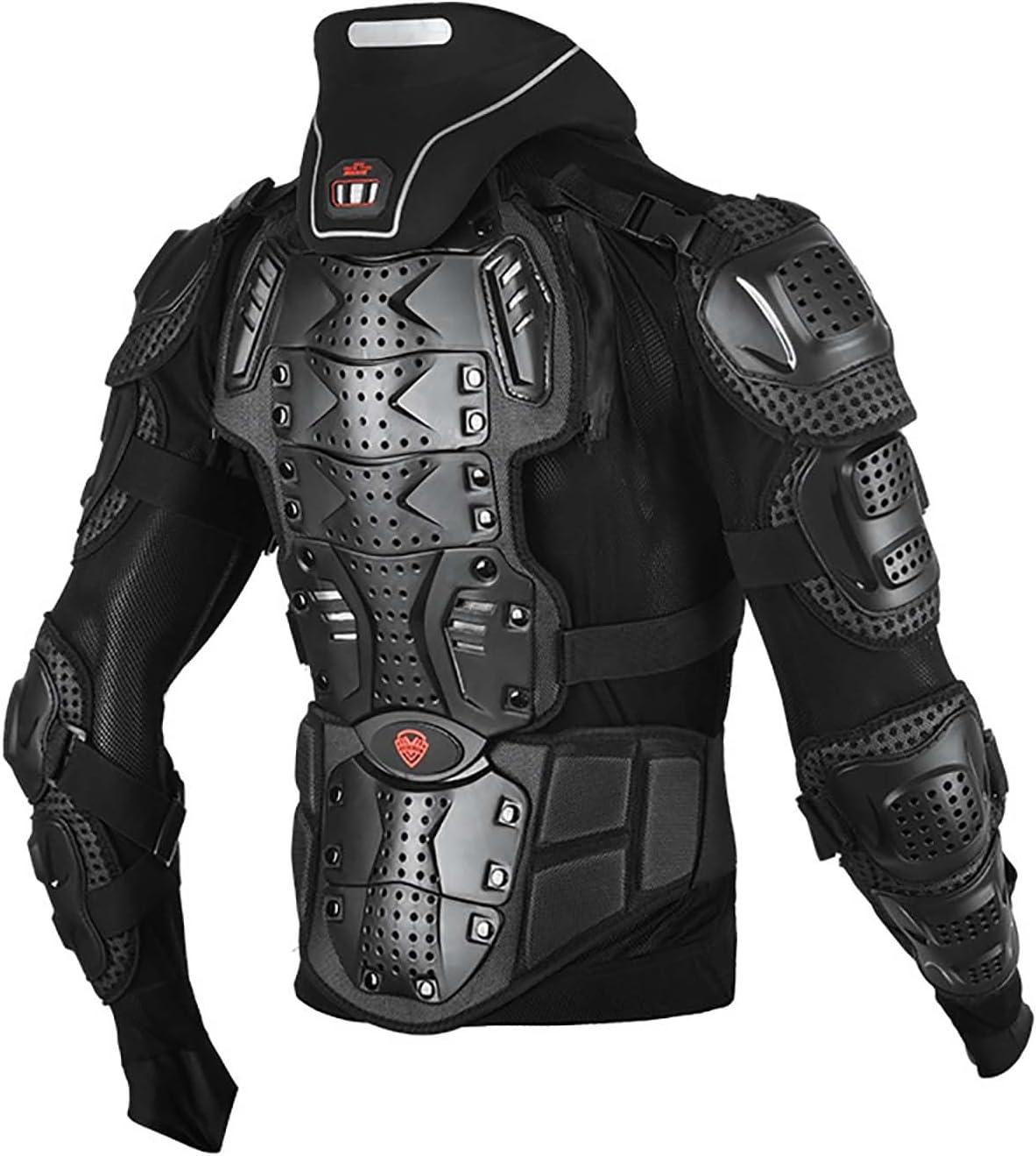 NOALED Motorcycle Body Protection Armor Jacket, Motorbike Anti-Fall Wear-Resistant Jacket Motorcycle Racing Chest Back Spine Body Protective Vest Armour Safety Jacket for Men,S,Black
