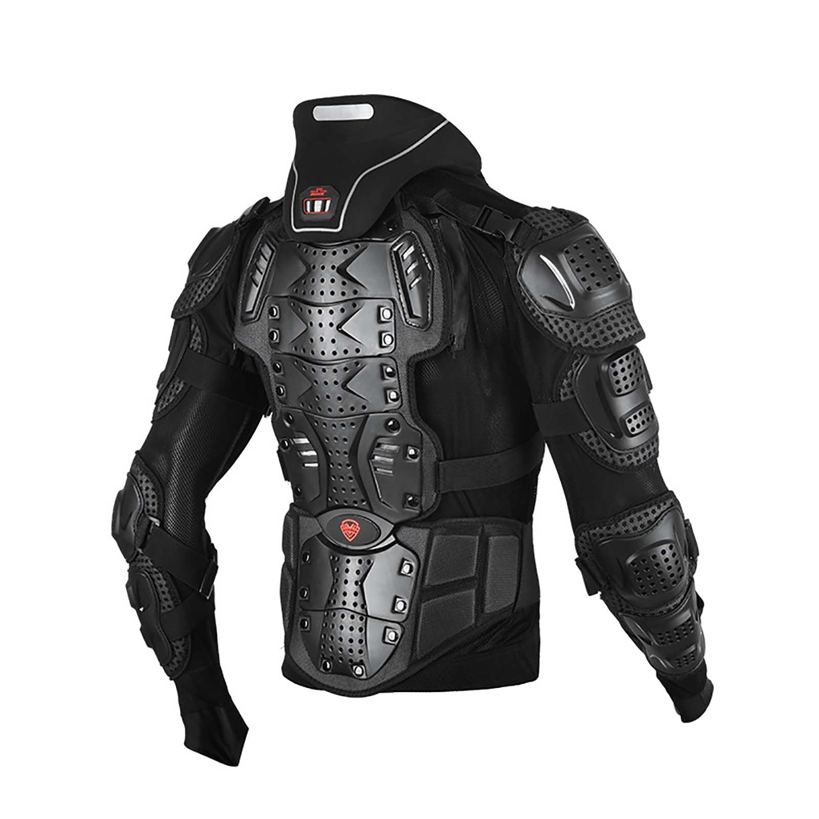 NOALED Motorcycle Body Protection Armor Jacket, Motorbike Anti-Fall Wear-Resistant Jacket Motorcycle Racing Chest Back Spine Body Protective Vest Armour Safety Jacket for Men,S,Black