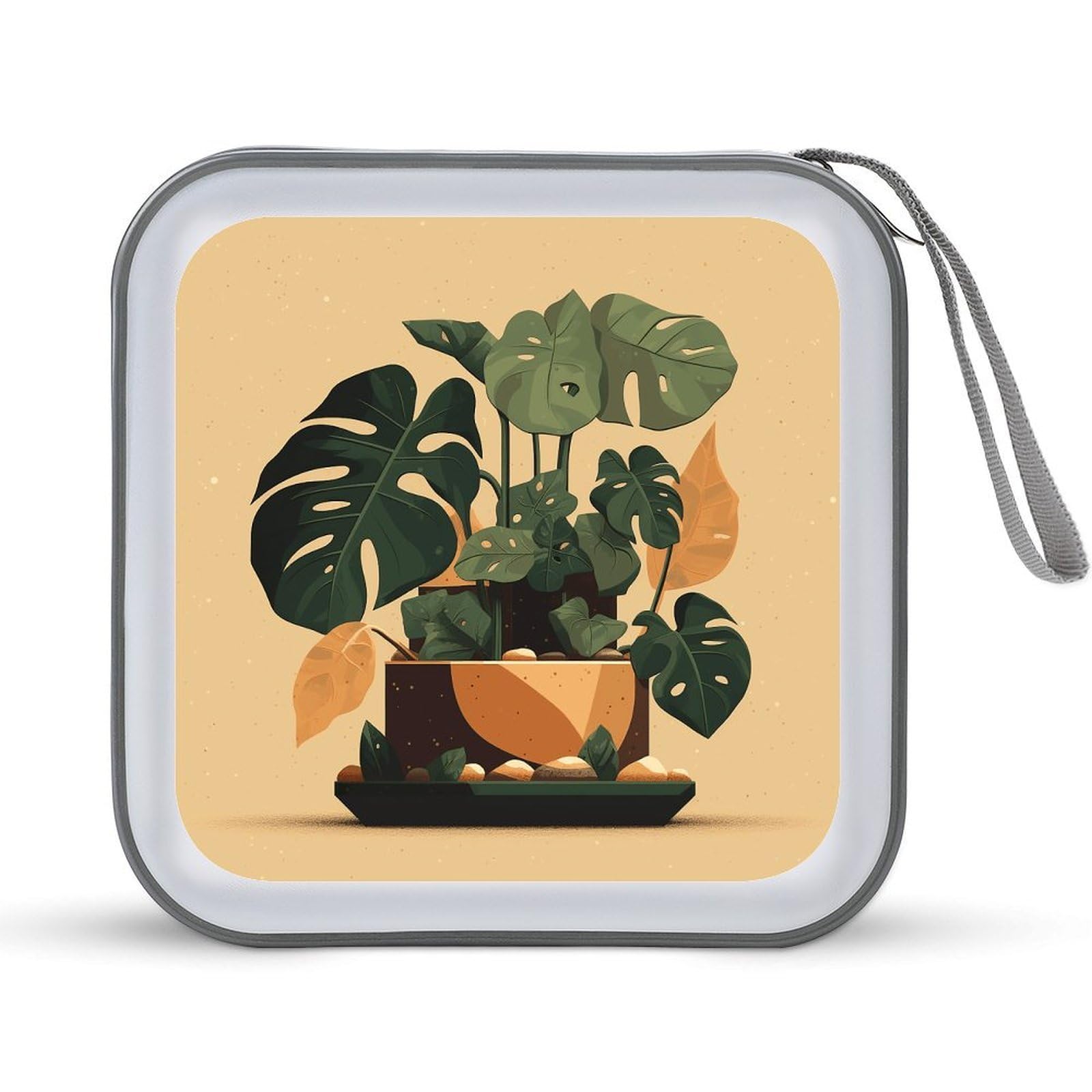 Rangement CD DVD rigide gris Monstera antichoc pour transport multimédia maison et voiture