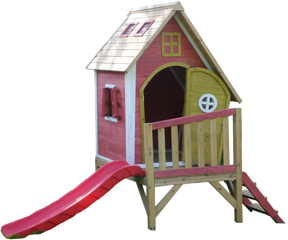 Crooked Tower Wooden Playhouse, Painted Garden Wendy Play House by Garden Games Ltd