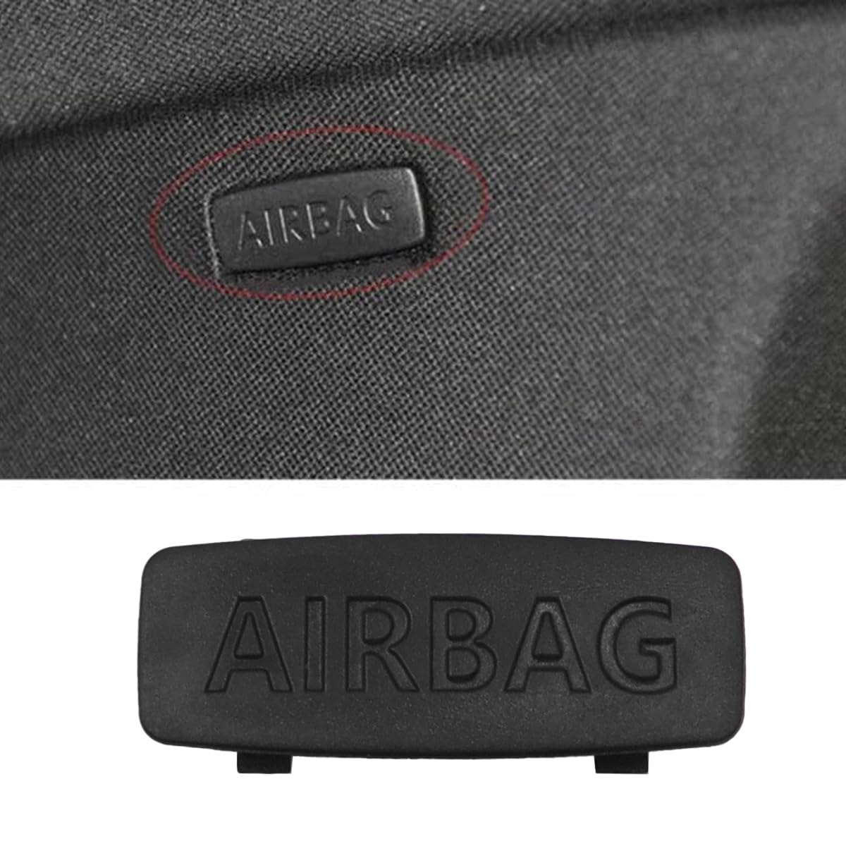 Teron 5 PCS Airbag Schnalle Abdeckung, A B C Säule Abdeckung Airbag Emblem Trim Cap Für Golf 5 6 GTI Mk5 A5 A6 CC B6 B7,5KD853437 5G0853437 1K8853437 Schwarz
