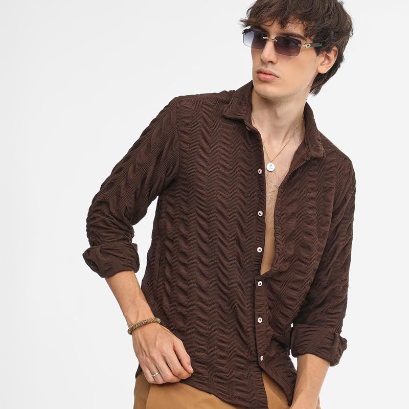 Image of CAHOOT Men's Tartan Plaid Shirt for Casual Wear | Spread Collar | Long Sleeve | Button Closure | Shirt Crafted with Comfort Fit for Everyday Wear