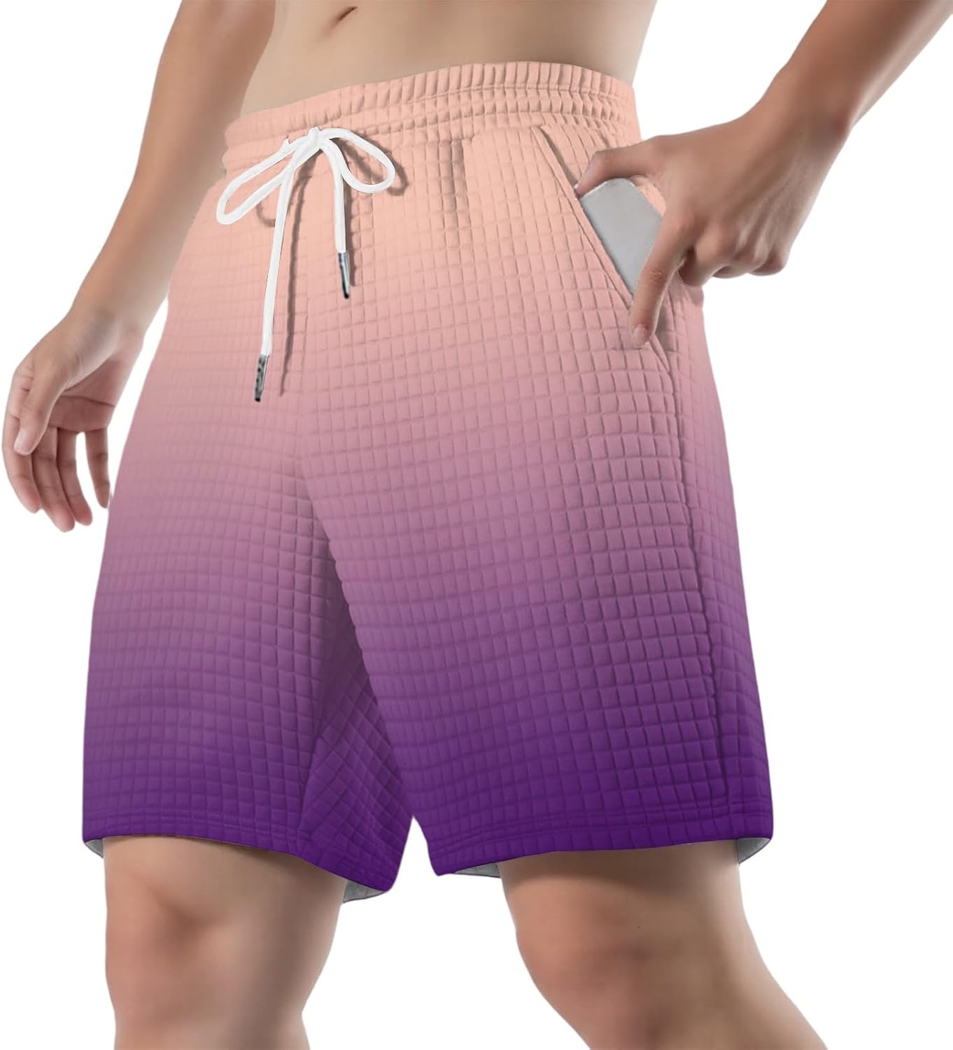 Ymosrh Mens Casual Shorts Elastic Waistband Drawstring Summer Relaxed Fit Beach Workout Shorts M-3XL