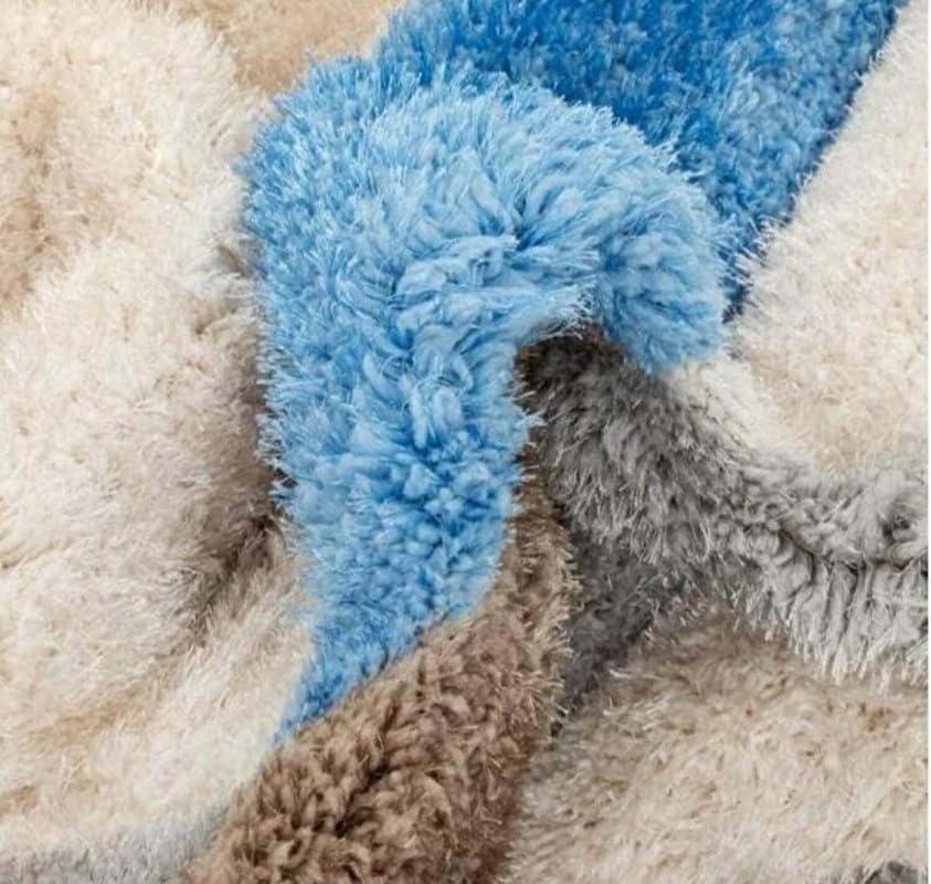 Image of Shaggy Rugs 3X5 FEET Soft and Cozy Carpet for Living Room & Hall, Bedroom, and Kids Room Non-Slip, High Pile, Machine Washable, Perfect for Any Room (Grey Blue)